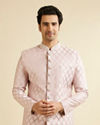 Dusty Pink Medallion Patterned Sherwani Set